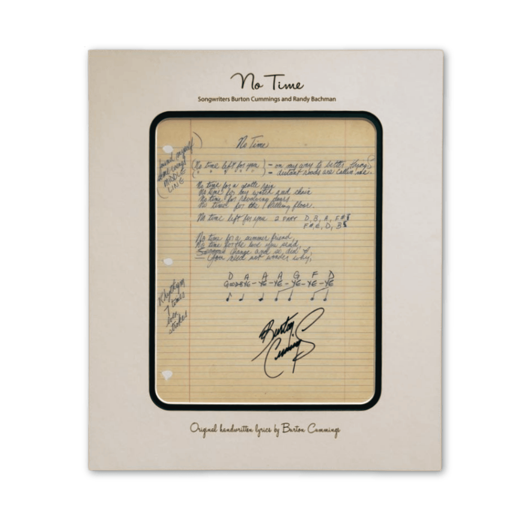 "No Time" Replica Handwritten Lyrics