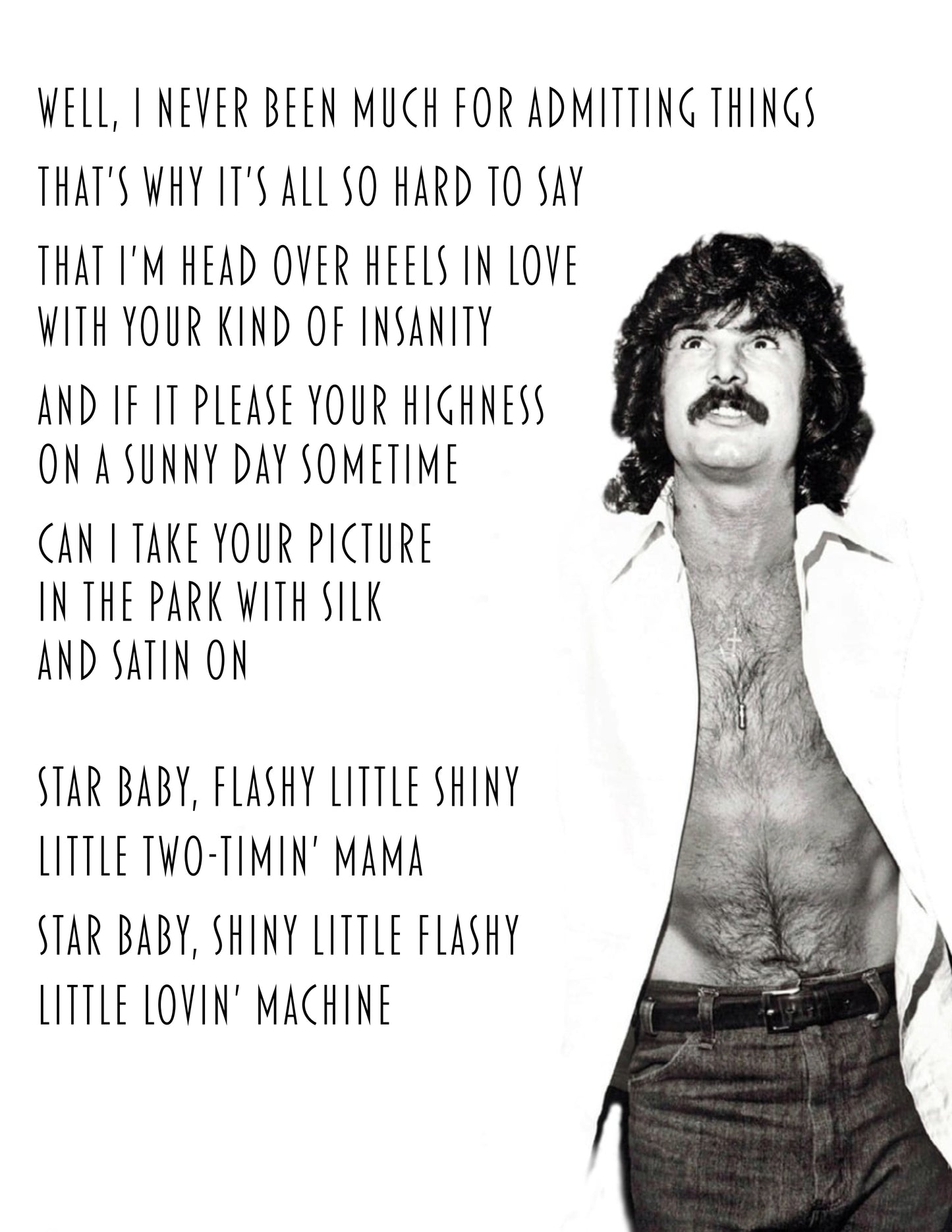 "Star Baby" song lyric print