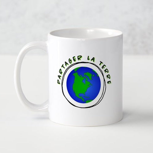 "Share The Land/Partager La Terre" Ceramic Mug (Bilingual)