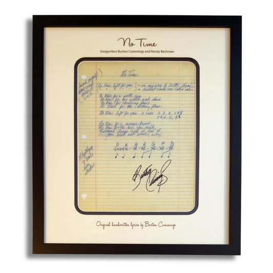 "No Time" Replica Handwritten Lyrics